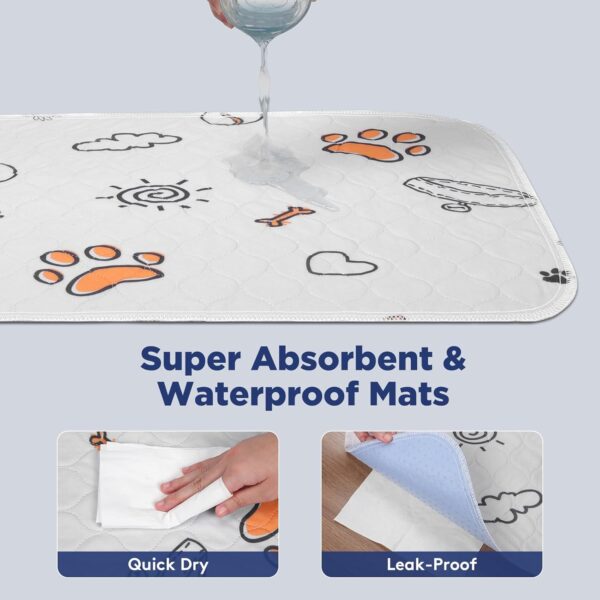 Washable Pee Pads for Dogs, 2 Pack Large 36"x41" Super Absorbent Reusable Training Pads, 100% Waterproof Non-Slip Puppy Whelping Playpen Indoor Mat Pet Supplies - Image 2